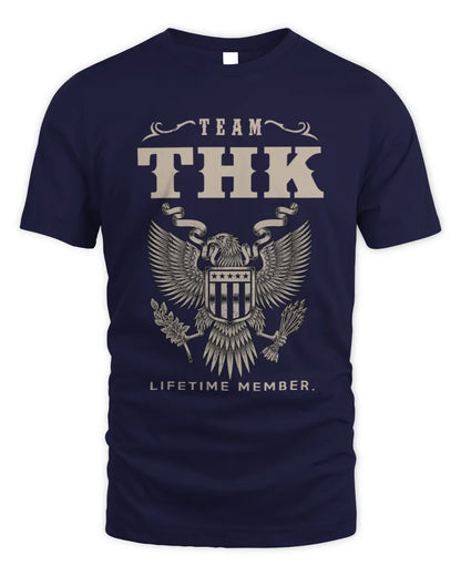 THK TP06-K82 – Personalized Classic Style Apparel “Team NAME Lifetime Member” - Unisex Standard T-Shirt - Navy