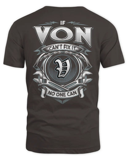 VON AP81-K4-626 - Personalized Ahmed Quote Apparel “If Ahmed Can't Fix It, No One Can” - Unisex Standard T-Shirt - Dark Chocolate