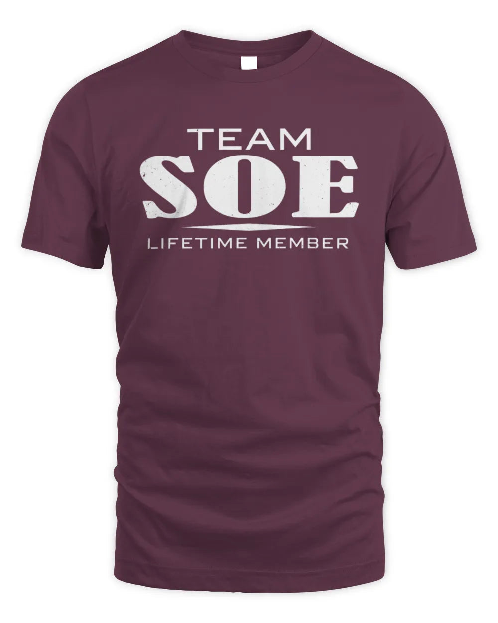 SOE BL62-K4-128 - Personalized “Team NAME Lifetime Member” - Unisex Standard T-Shirt - Maroon