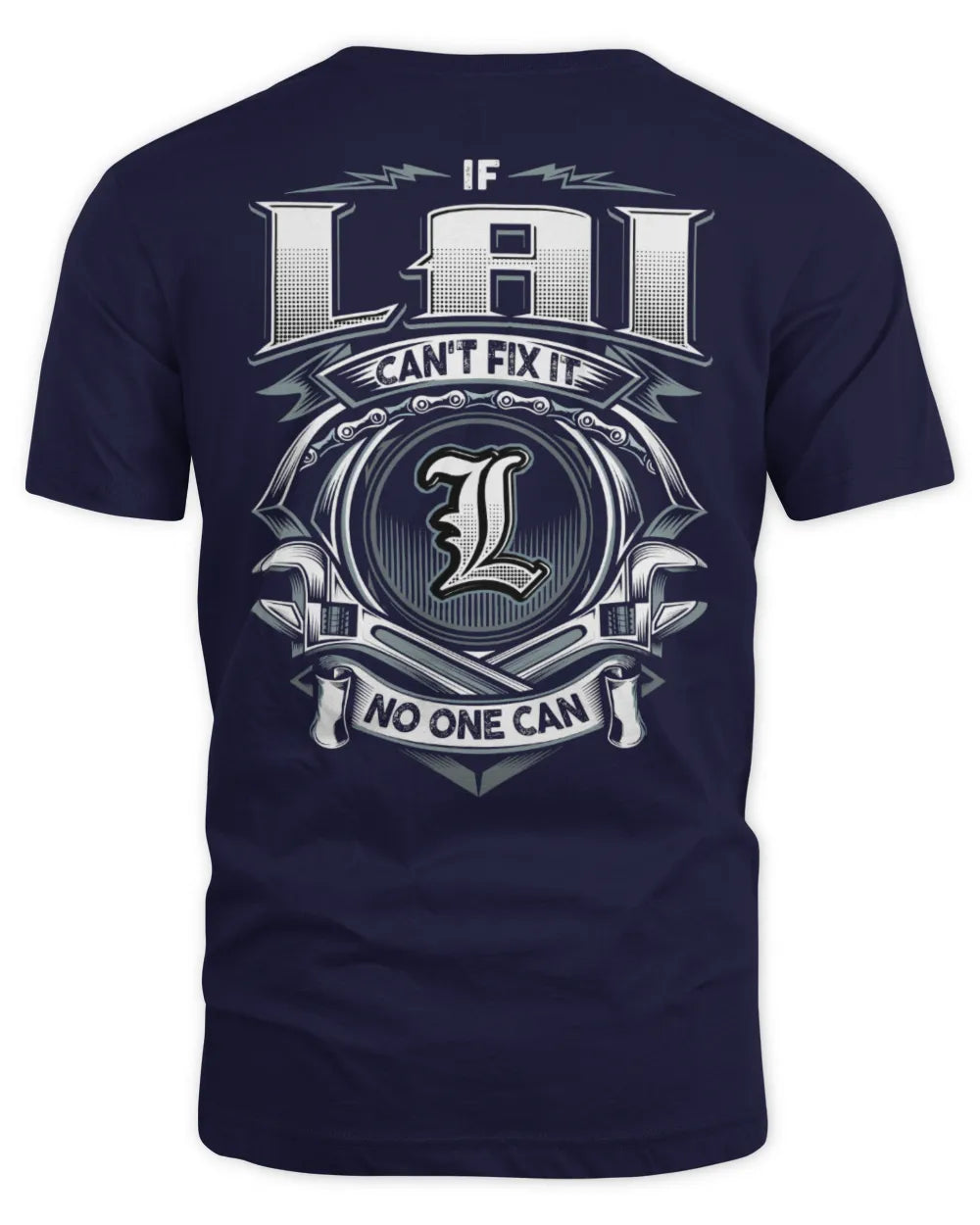 LAI AP81-K4-626 - Personalized Ahmed Quote Apparel “If Ahmed Can't Fix It, No One Can” - Unisex Standard T-Shirt - Navy