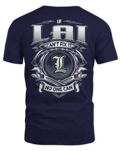 LAI AP81-K4-626 - Personalized Ahmed Quote Apparel “If Ahmed Can't Fix It, No One Can” - Unisex Standard T-Shirt - Navy