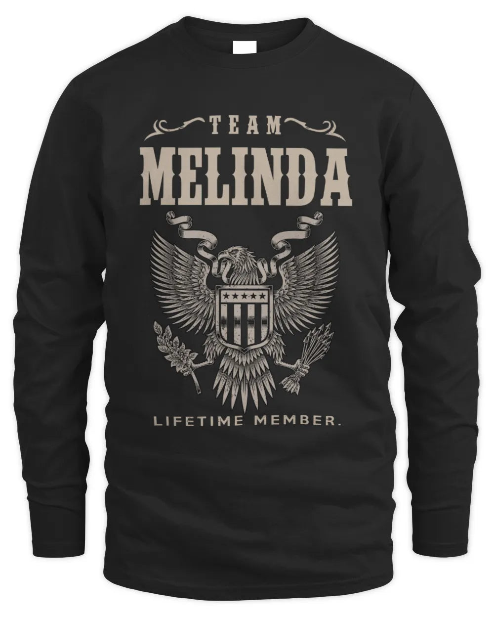 MELINDA TP06-K82 – Personalized Classic Style Apparel “Team NAME Lifetime Member” - Men's Long Sleeved T-Shirt - Black