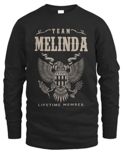 MELINDA TP06-K82 – Personalized Classic Style Apparel “Team NAME Lifetime Member” - Men's Long Sleeved T-Shirt - Black