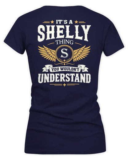 SHELLY KT06-M008 It’s a [NAME] Thing – You Wouldn’t Understand | Personalized Vintage T-Shirt - Women's V-Neck T-Shirt - Navy