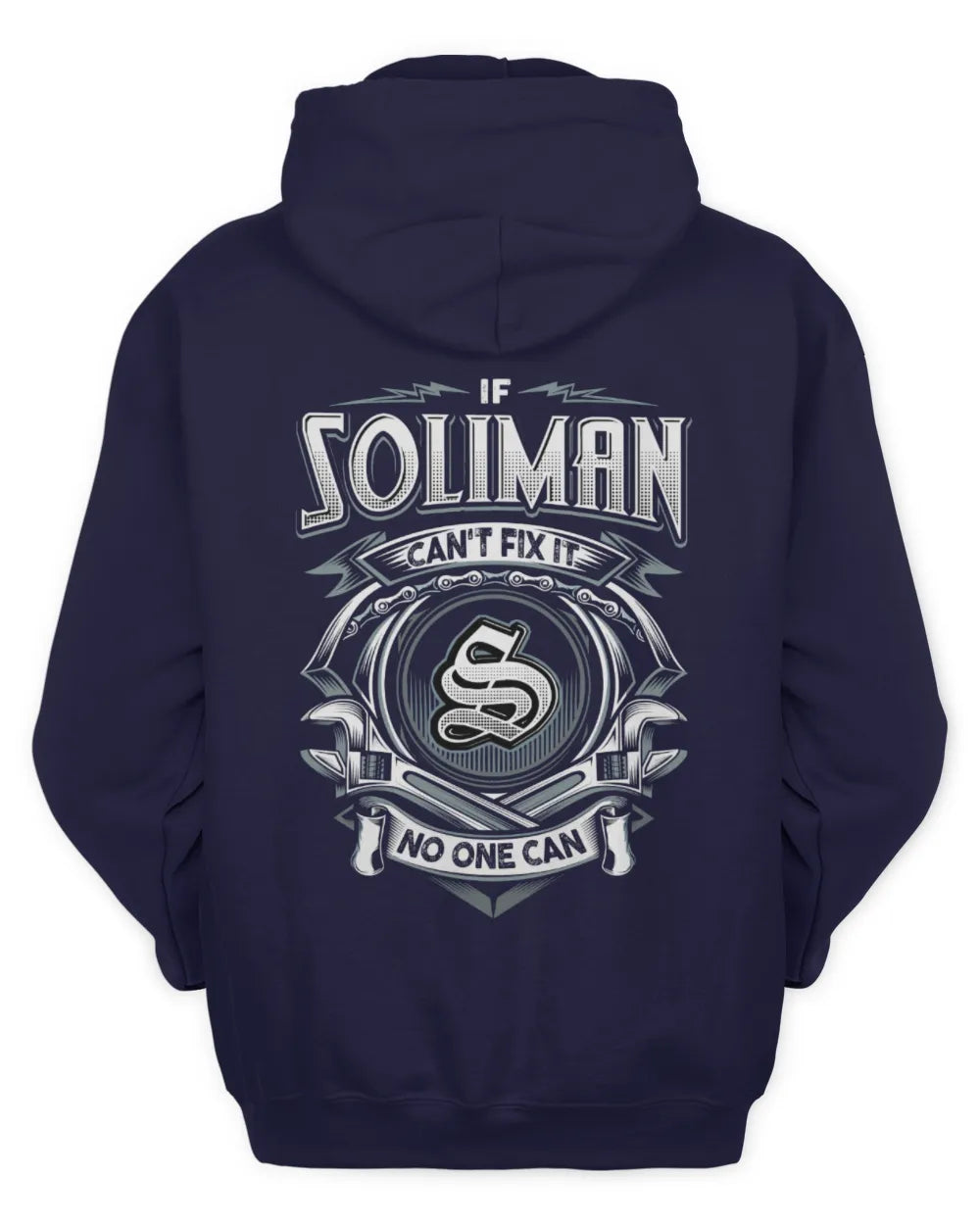 SOLIMAN AP81-K4-626 - Personalized Ahmed Quote Apparel “If Ahmed Can't Fix It, No One Can” - Unisex Hoodie - Navy
