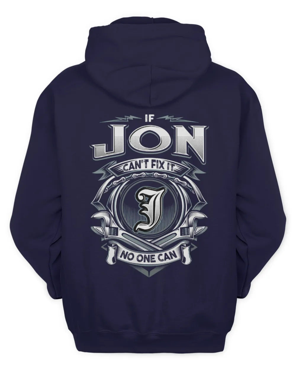 JON AP81-K4-626 - Personalized Ahmed Quote Apparel “If Ahmed Can't Fix It, No One Can” - Unisex Hoodie - Navy