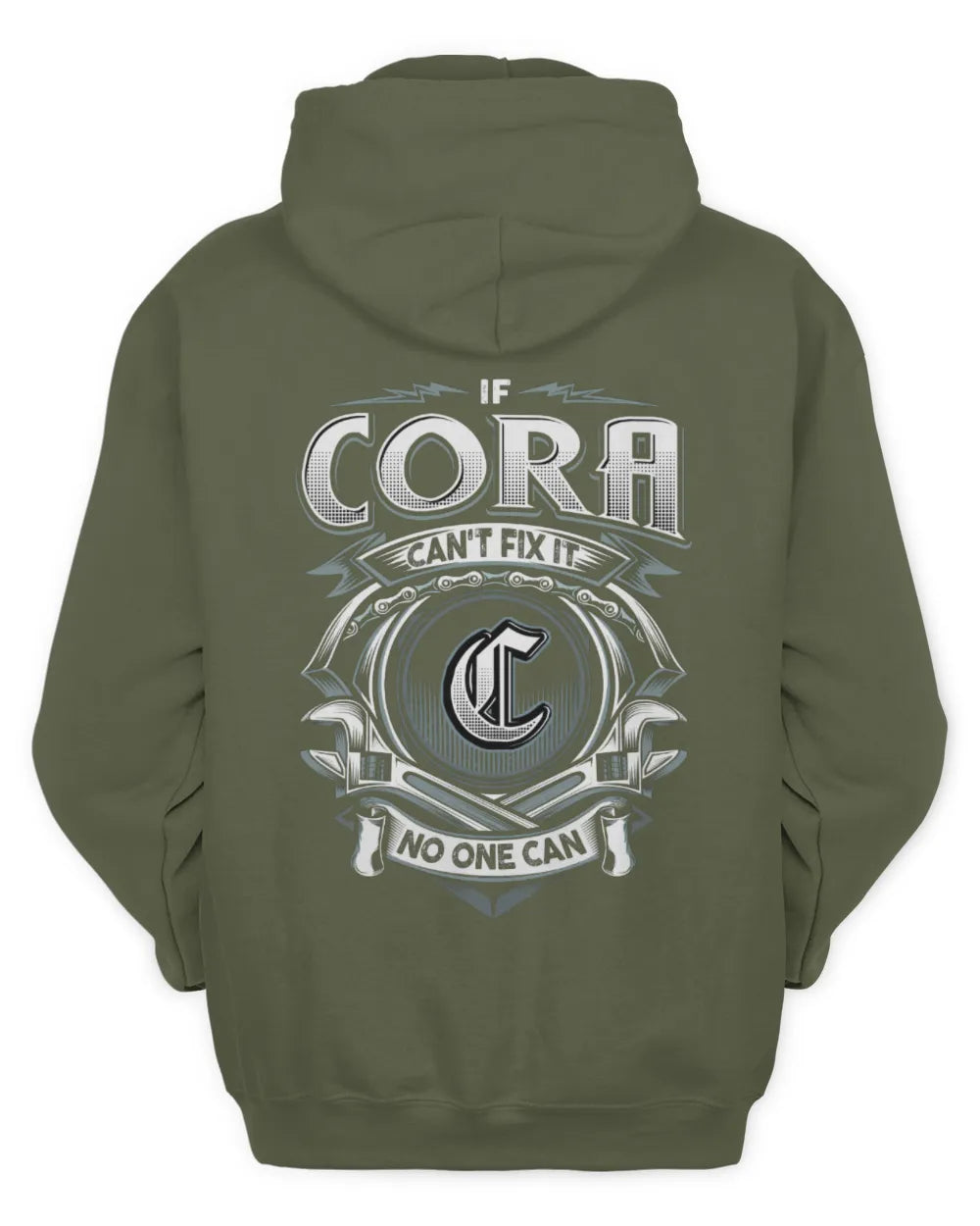 CORA AP81-K4-626 - Personalized Ahmed Quote Apparel “If Ahmed Can't Fix It, No One Can” - Unisex Hoodie - Military Green