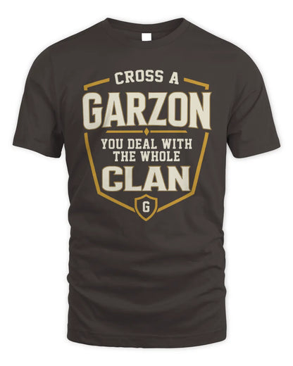 GARZON NT1-K008 Cross A/An NAME, You Deal With the Whole Clan | Personalized Vintage T-Shirt - Unisex Standard T-Shirt - Dark Chocolate