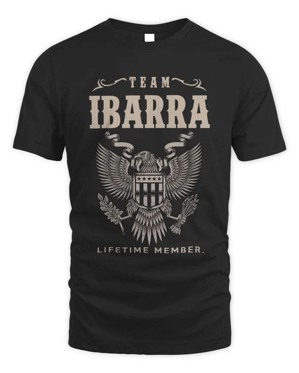 IBARRA TP06-K82 – Personalized Classic Style Apparel “Team NAME Lifetime Member” - Unisex Standard T-Shirt - Black