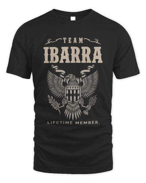 IBARRA TP06-K82 – Personalized Classic Style Apparel “Team NAME Lifetime Member” - Unisex Standard T-Shirt - Black