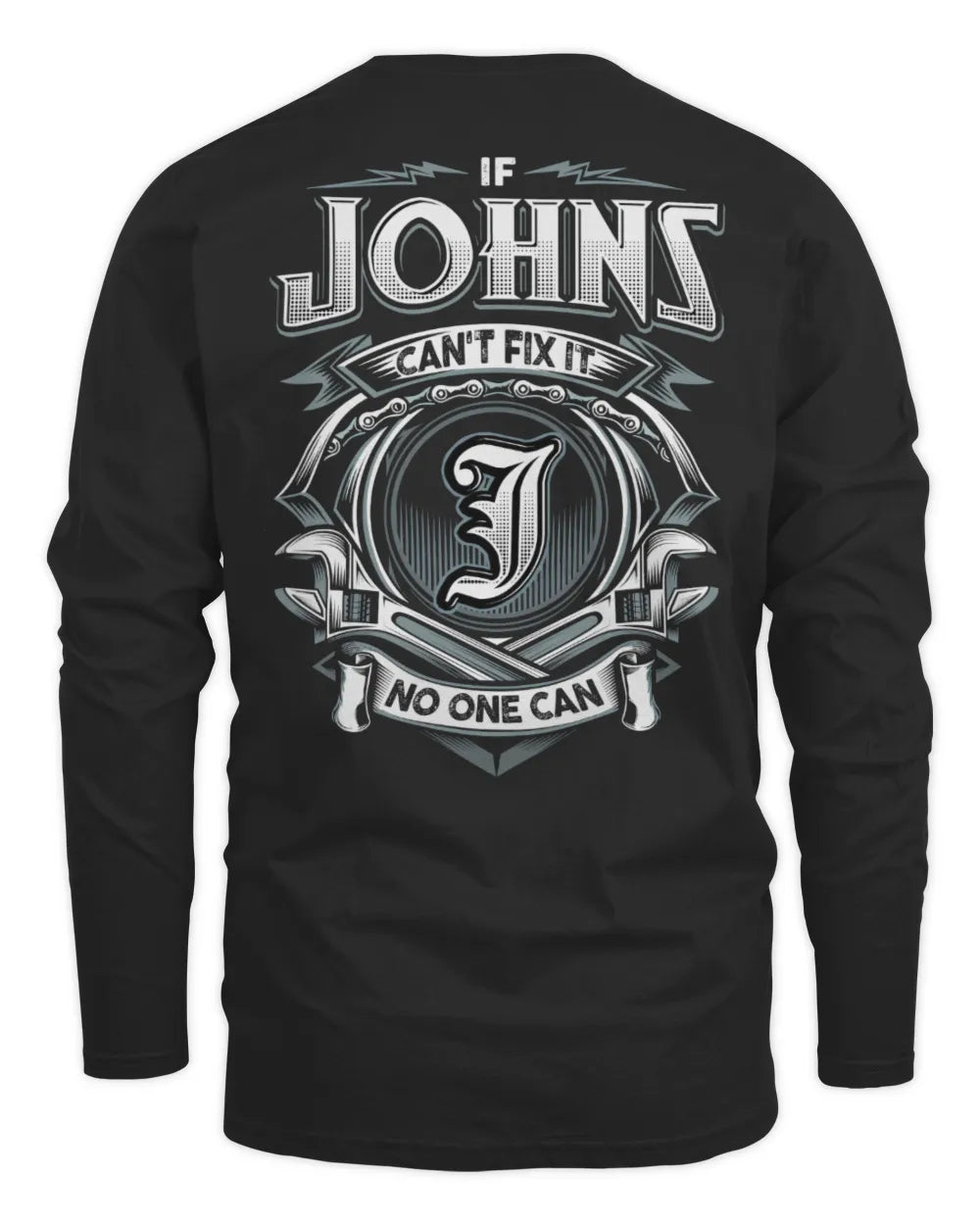 JOHNS AP81-K4-626 - Personalized Ahmed Quote Apparel “If Ahmed Can't Fix It, No One Can” - Men's Long Sleeved T-Shirt - Black
