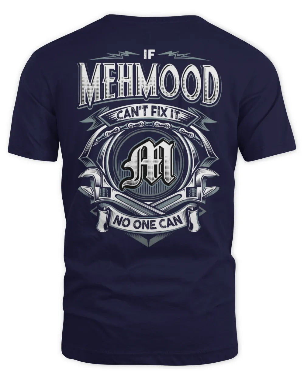 MEHMOOD AP81-K4-626 - Personalized Ahmed Quote Apparel “If Ahmed Can't Fix It, No One Can” - Unisex Standard T-Shirt - Navy