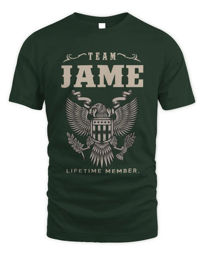 JAME TP06-K82 – Personalized Classic Style Apparel “Team NAME Lifetime Member” - Unisex Standard T-Shirt - Forest Green