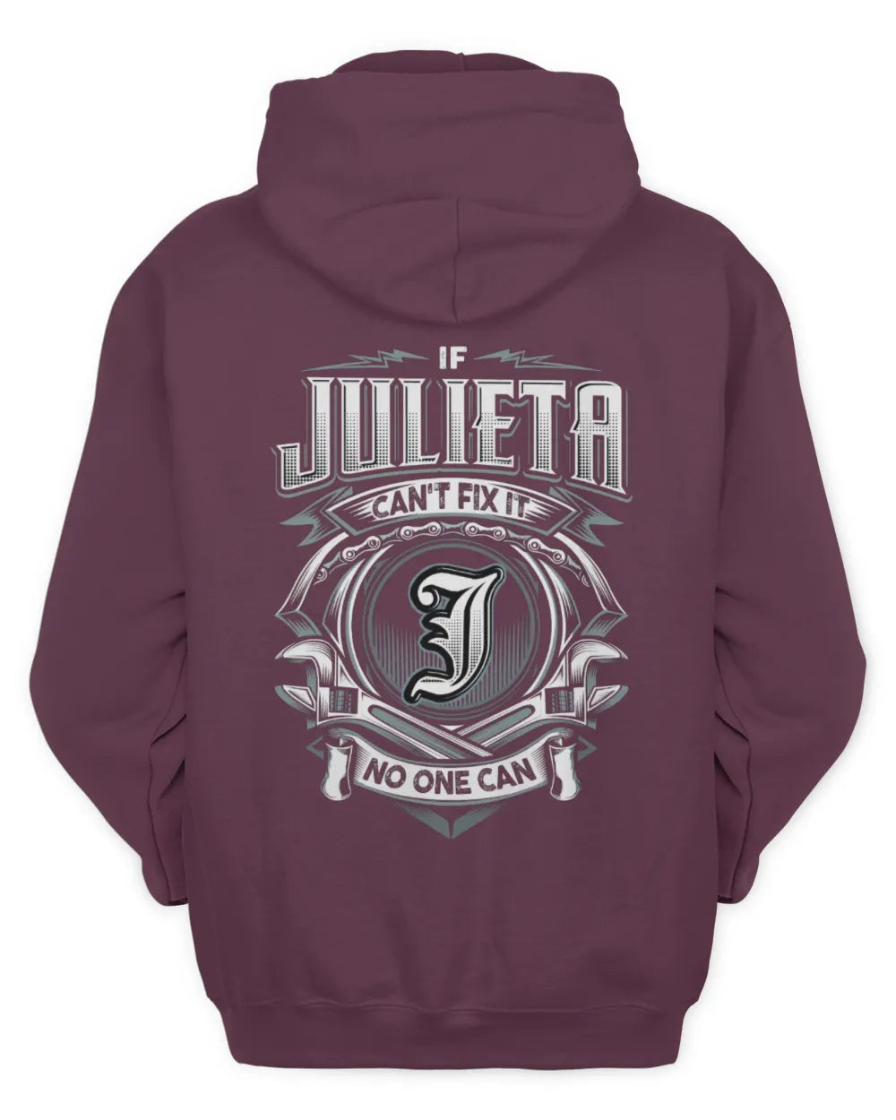 JULIETA AP81-K4-626 - Personalized Ahmed Quote Apparel “If Ahmed Can't Fix It, No One Can” - Unisex Hoodie - Maroon