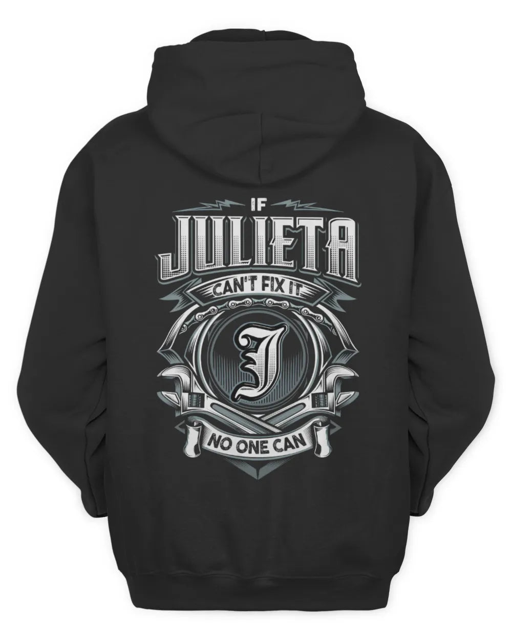 JULIETA AP81-K4-626 - Personalized Ahmed Quote Apparel “If Ahmed Can't Fix It, No One Can” - Unisex Hoodie - Black