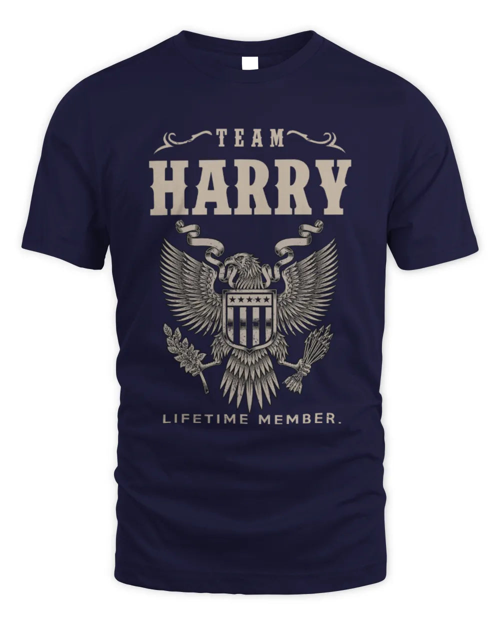HARRY TP06-K82 – Personalized Classic Style Apparel “Team NAME Lifetime Member” - Unisex Standard T-Shirt - Navy