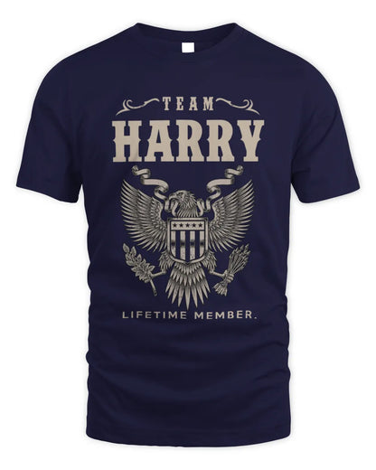 HARRY TP06-K82 – Personalized Classic Style Apparel “Team NAME Lifetime Member” - Unisex Standard T-Shirt - Navy