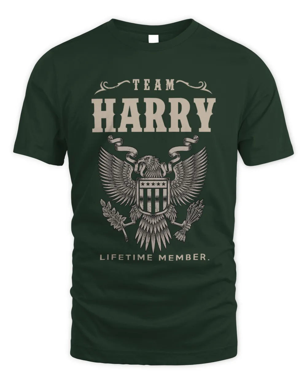 HARRY TP06-K82 – Personalized Classic Style Apparel “Team NAME Lifetime Member” - Unisex Standard T-Shirt - Forest Green