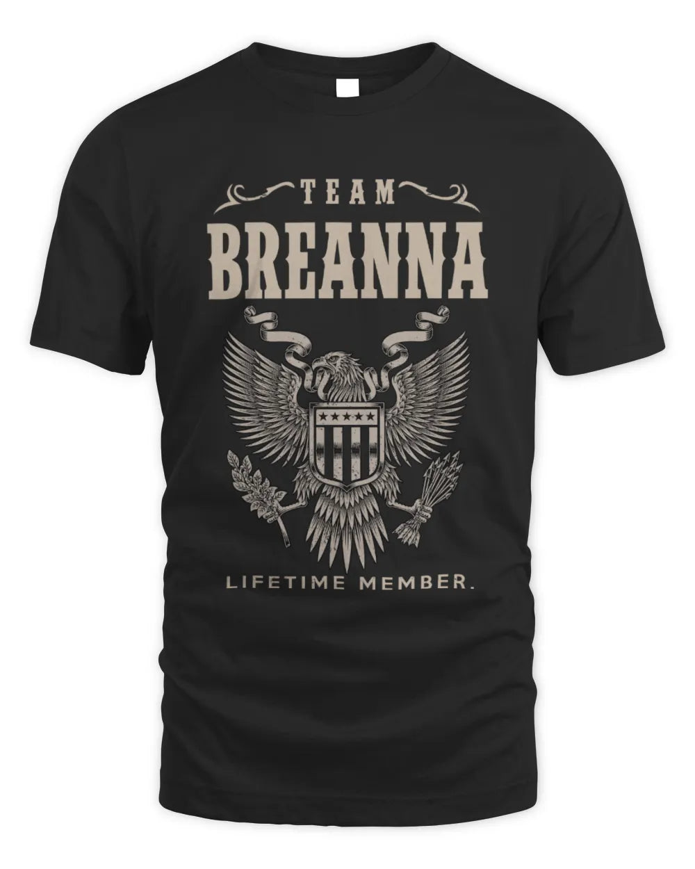BREANNA TP06-K82 – Personalized Classic Style Apparel “Team NAME Lifetime Member” - Unisex Standard T-Shirt - Black