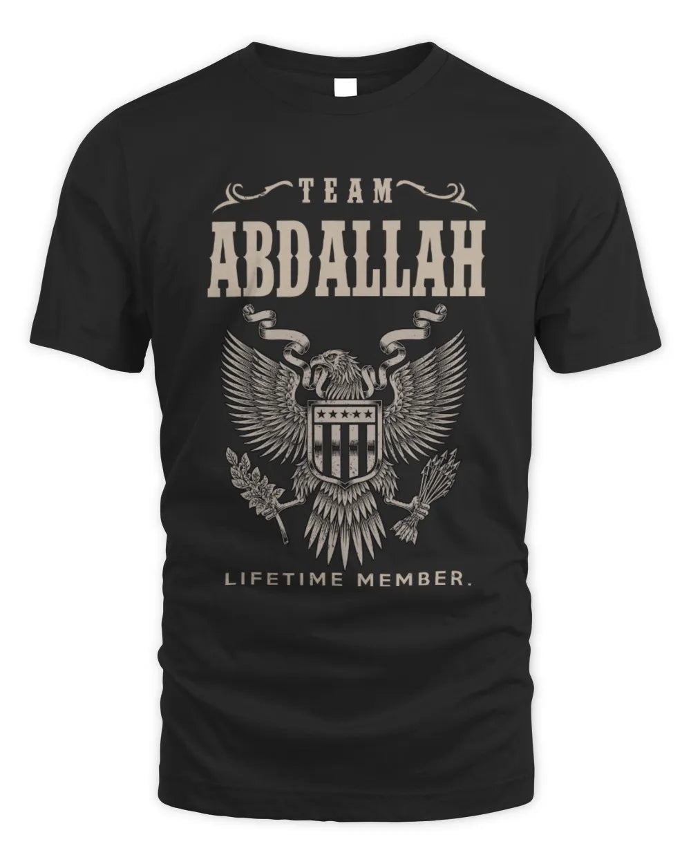 ABDALLAH TP06-K82 – Personalized Classic Style Apparel “Team NAME Lifetime Member” - Unisex Standard T-Shirt - Black