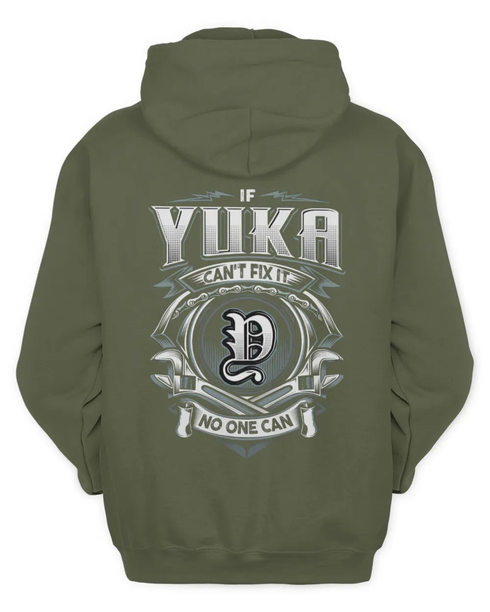 YUKA AP81-K4-626 - Personalized Ahmed Quote Apparel “If Ahmed Can't Fix It, No One Can” - Unisex Hoodie - Military Green