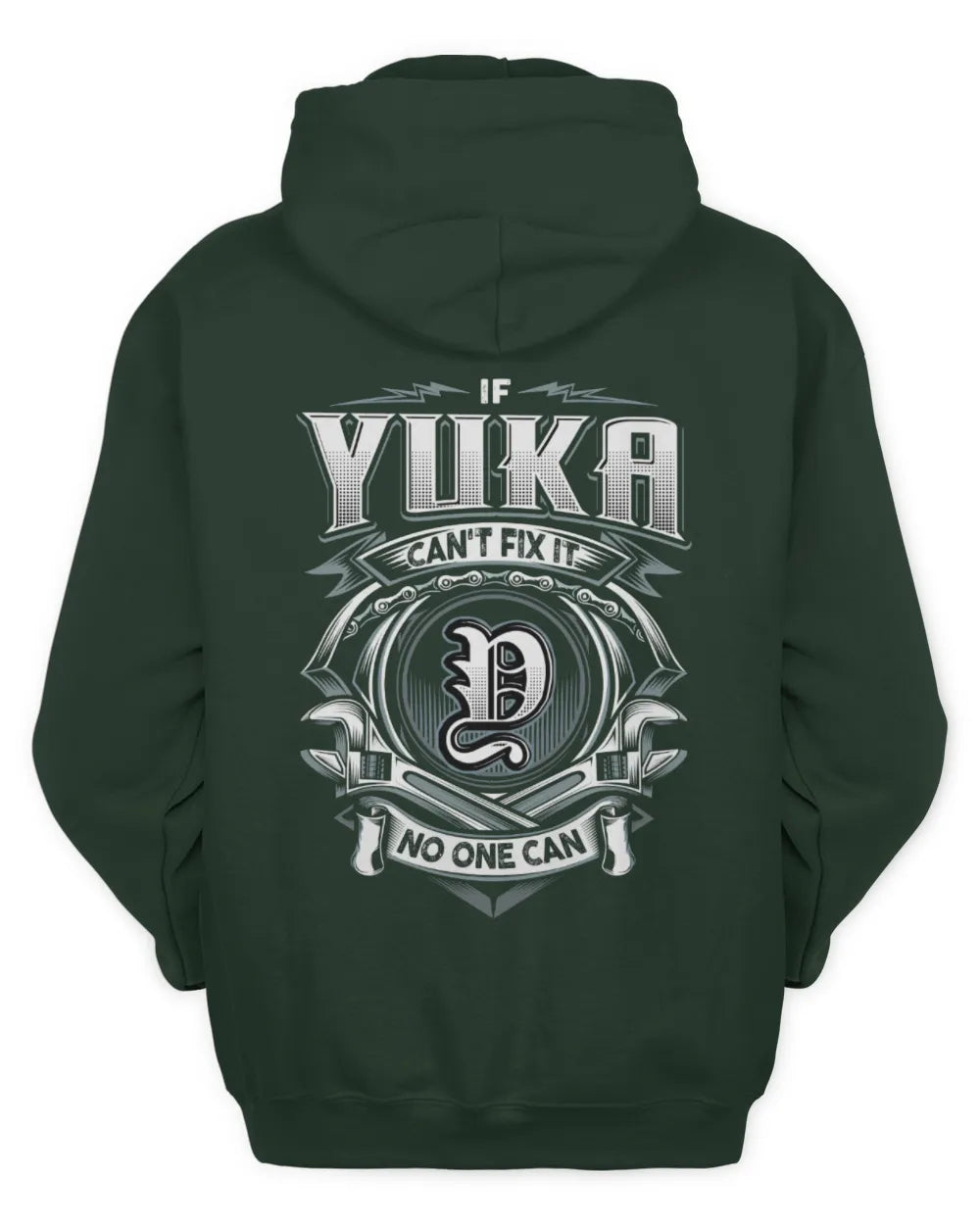 YUKA AP81-K4-626 - Personalized Ahmed Quote Apparel “If Ahmed Can't Fix It, No One Can” - Unisex Hoodie - Forest Green