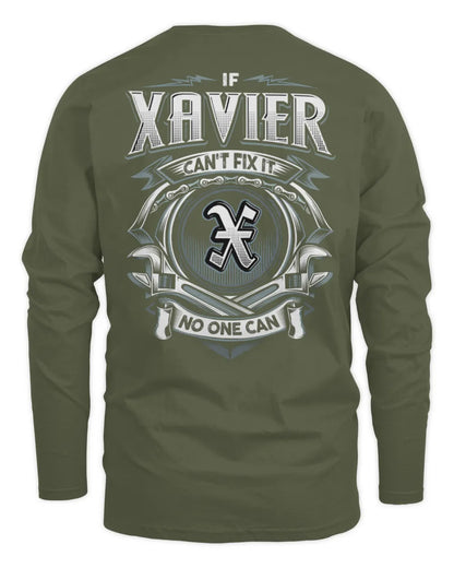 XAVIER AP81-K4-626 - Personalized Ahmed Quote Apparel “If Ahmed Can't Fix It, No One Can” - Men's Long Sleeved T-Shirt - Military Green