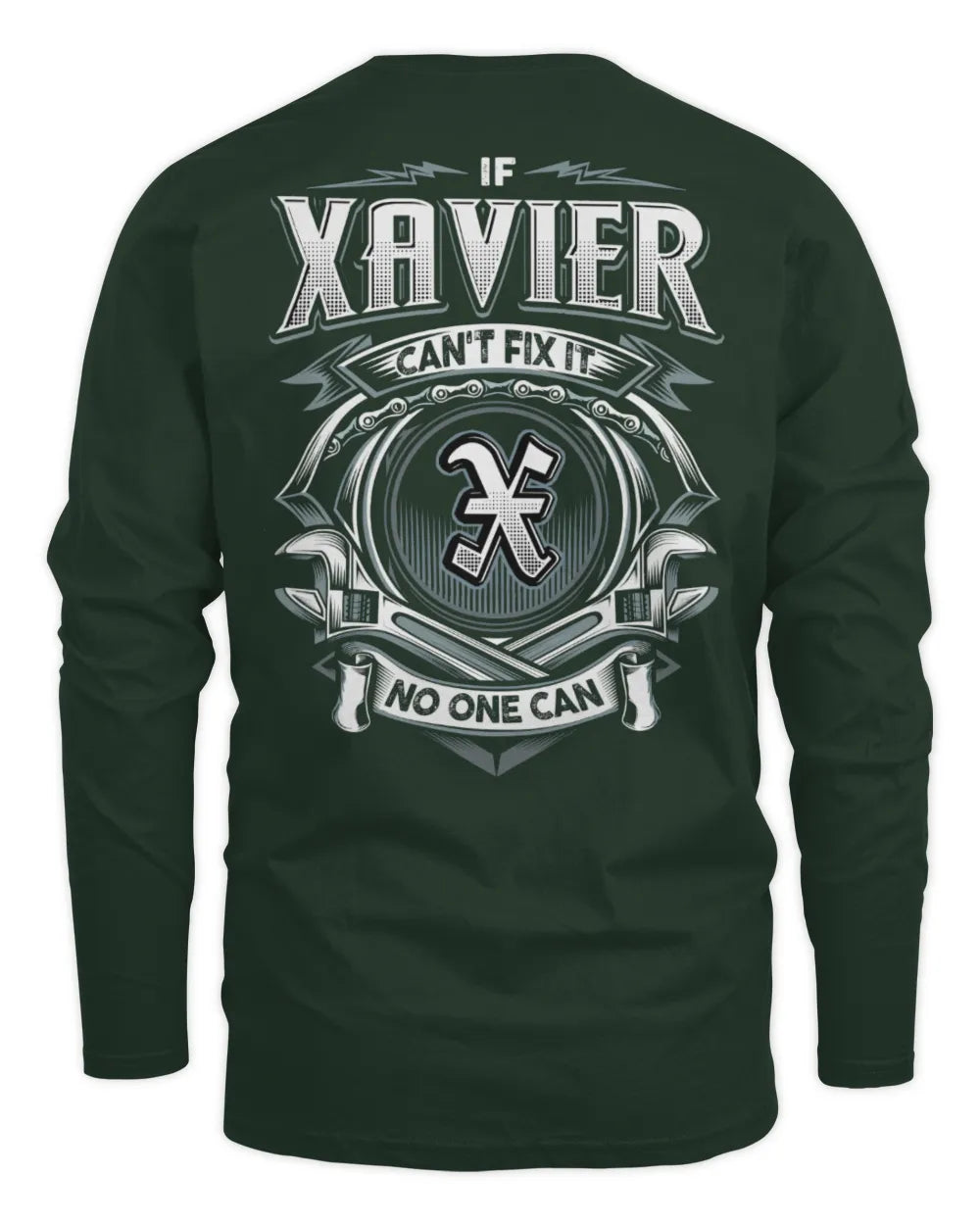 XAVIER AP81-K4-626 - Personalized Ahmed Quote Apparel “If Ahmed Can't Fix It, No One Can” - Men's Long Sleeved T-Shirt - Forest Green