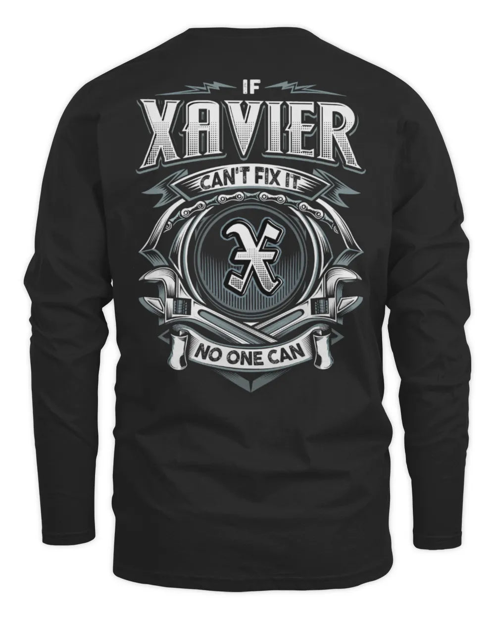 XAVIER AP81-K4-626 - Personalized Ahmed Quote Apparel “If Ahmed Can't Fix It, No One Can” - Men's Long Sleeved T-Shirt - Black