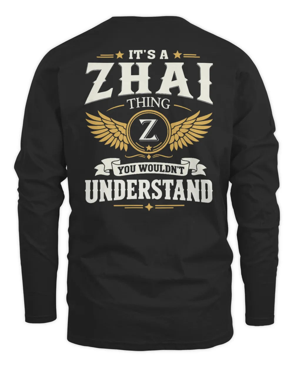 ZHAI KT06-M008 It’s a [NAME] Thing – You Wouldn’t Understand | Personalized Vintage T-Shirt - Men's Long Sleeved T-Shirt - Black