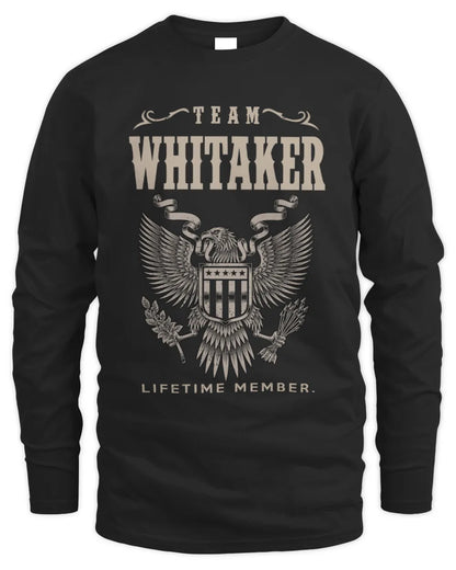 WHITAKER TP06-K82 – Personalized Classic Style Apparel “Team NAME Lifetime Member” - Men's Long Sleeved T-Shirt - Black