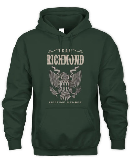 RICHMOND TP06-K82 – Personalized Classic Style Apparel “Team NAME Lifetime Member” - Unisex Hoodie - Forest Green