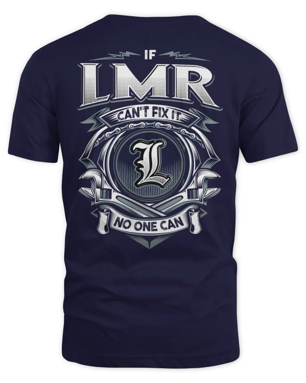 LMR AP81-K4-626 - Personalized Ahmed Quote Apparel “If Ahmed Can't Fix It, No One Can” - Unisex Standard T-Shirt - Navy