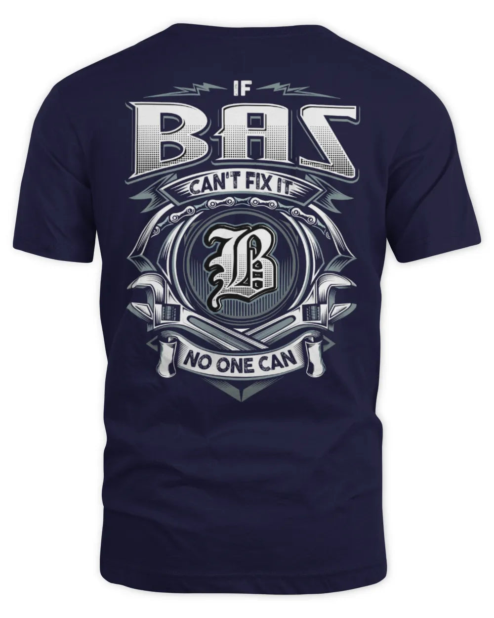 BAS AP81-K4-626 - Personalized Ahmed Quote Apparel “If Ahmed Can't Fix It, No One Can” - Unisex Standard T-Shirt - Navy
