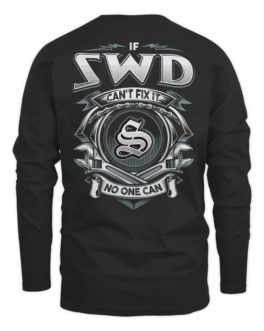 SWD AP81-K4-626 - Personalized Ahmed Quote Apparel “If Ahmed Can't Fix It, No One Can” - Men's Long Sleeved T-Shirt - Black