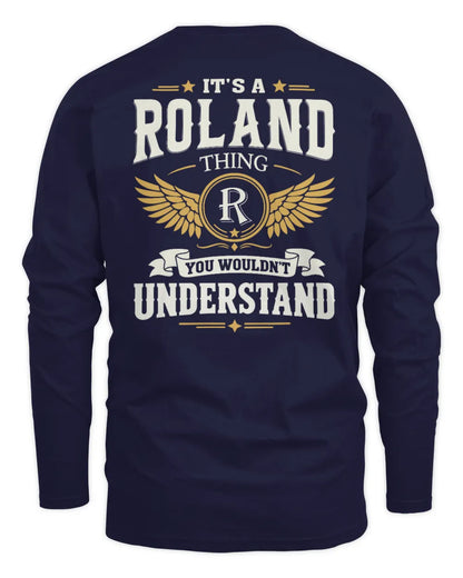 ROLAND KT06-M008 It’s a [NAME] Thing – You Wouldn’t Understand | Personalized Vintage T-Shirt - Men's Long Sleeved T-Shirt - Navy