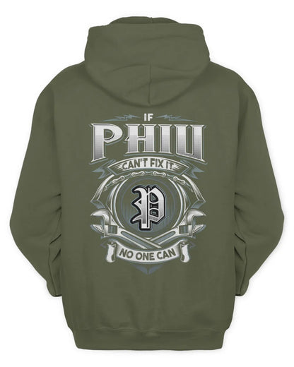 PHIU AP81-K4-626 - Personalized Ahmed Quote Apparel “If Ahmed Can't Fix It, No One Can” - Unisex Hoodie - Military Green