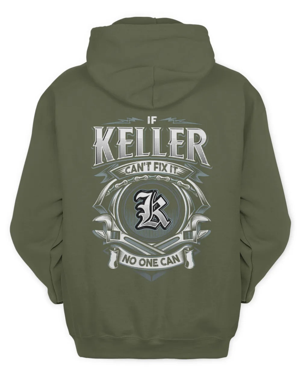 KELLER AP81-K4-626 - Personalized Ahmed Quote Apparel “If Ahmed Can't Fix It, No One Can” - Unisex Hoodie - Military Green