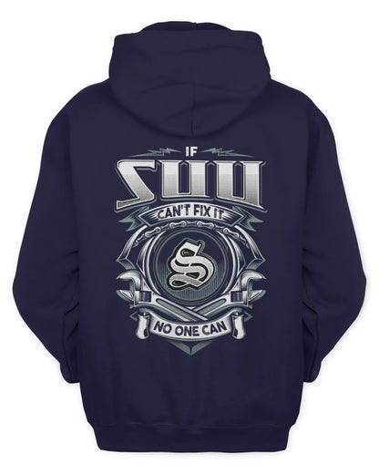SUU AP81-K4-626 - Personalized Ahmed Quote Apparel “If Ahmed Can't Fix It, No One Can” - Unisex Hoodie - Navy