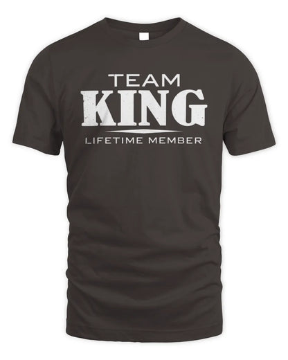 KING BL62-K4-128 - Personalized “Team NAME Lifetime Member” - Unisex Standard T-Shirt - Dark Chocolate