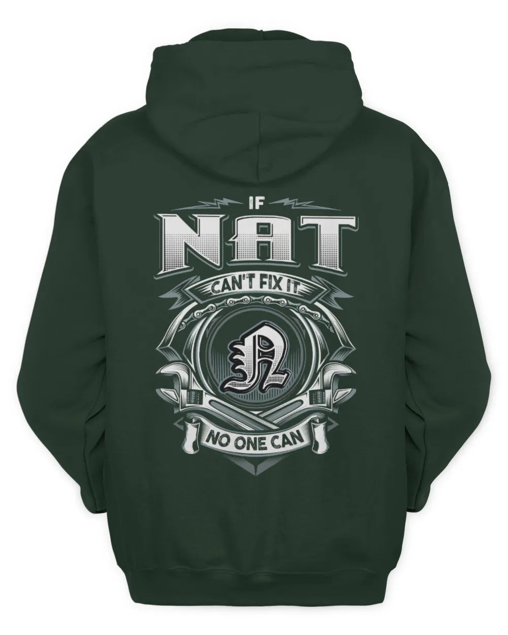 NAT AP81-K4-626 - Personalized Ahmed Quote Apparel “If Ahmed Can't Fix It, No One Can” - Unisex Hoodie - Forest Green