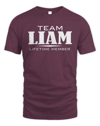 LIAM BL62-K4-128 - Personalized “Team NAME Lifetime Member” - Unisex Standard T-Shirt - Maroon