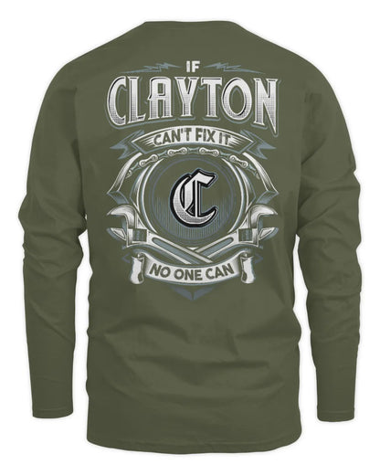 CLAYTON AP81-K4-626 - Personalized Ahmed Quote Apparel “If Ahmed Can't Fix It, No One Can” - Men's Long Sleeved T-Shirt - Military Green