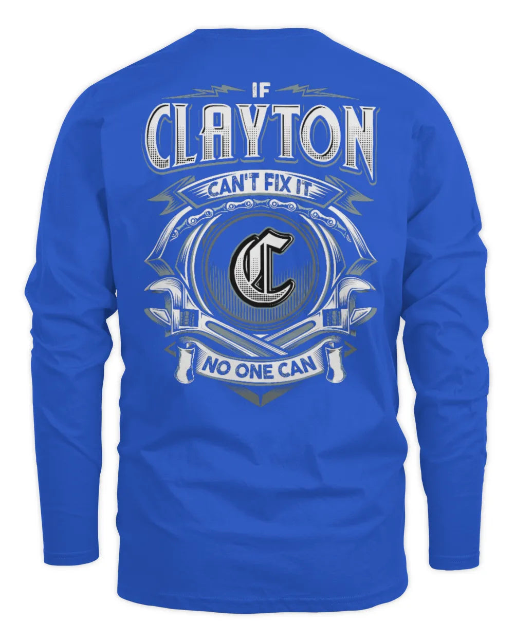 CLAYTON AP81-K4-626 - Personalized Ahmed Quote Apparel “If Ahmed Can't Fix It, No One Can” - Men's Long Sleeved T-Shirt - Royal