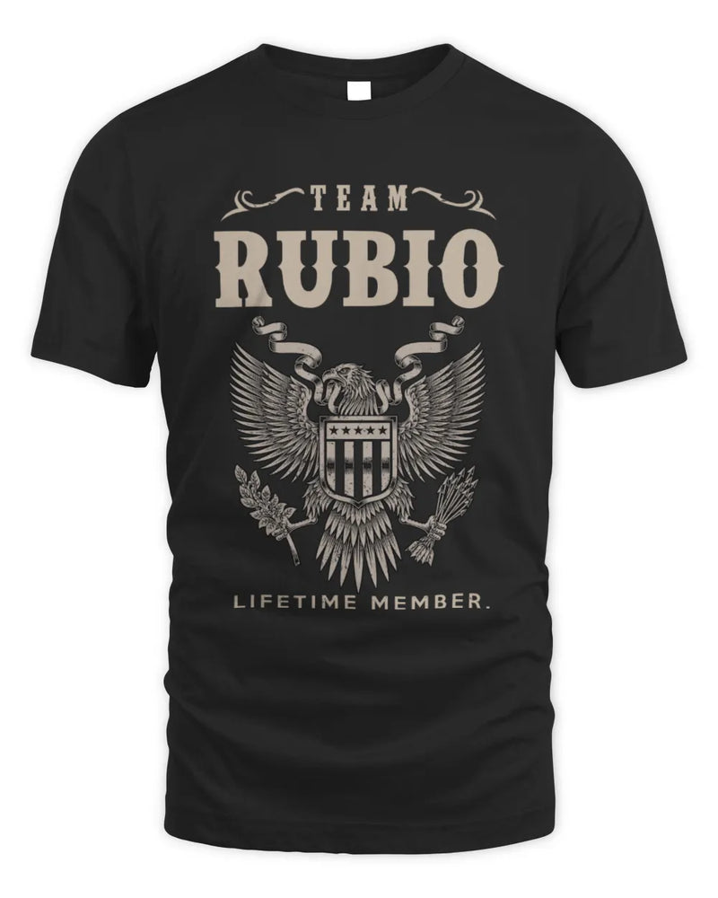 RUBIO TP06-K82 – Personalized Classic Style Apparel “Team NAME Lifetime Member” - Unisex Standard T-Shirt - Black