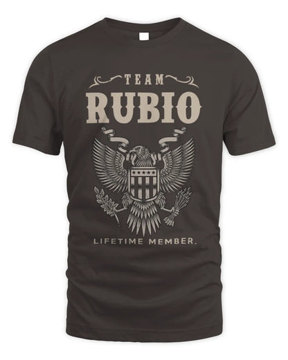 RUBIO TP06-K82 – Personalized Classic Style Apparel “Team NAME Lifetime Member” - Unisex Standard T-Shirt - Dark Chocolate