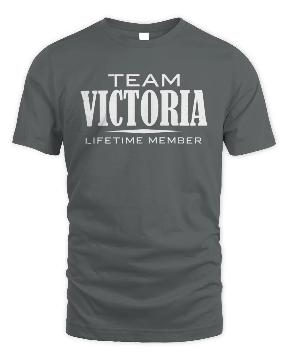 VICTORIA BL62-K4-128 - Personalized “Team NAME Lifetime Member” - Unisex Standard T-Shirt - Charcoal