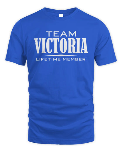 VICTORIA BL62-K4-128 - Personalized “Team NAME Lifetime Member” - Unisex Standard T-Shirt - Royal