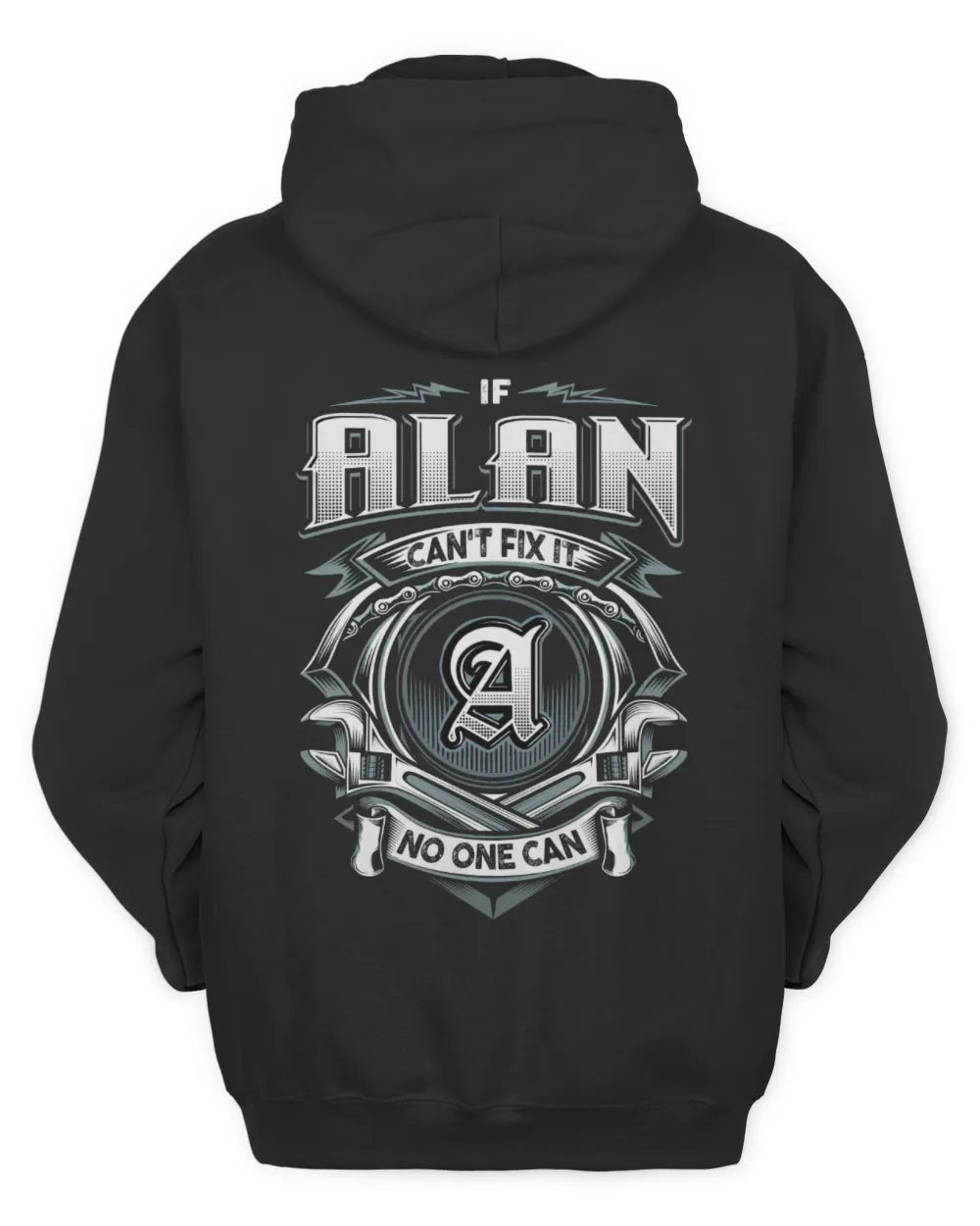 ALAN AP81-K4-626 - Personalized Ahmed Quote Apparel “If Ahmed Can't Fix It, No One Can” - Unisex Hoodie - Black