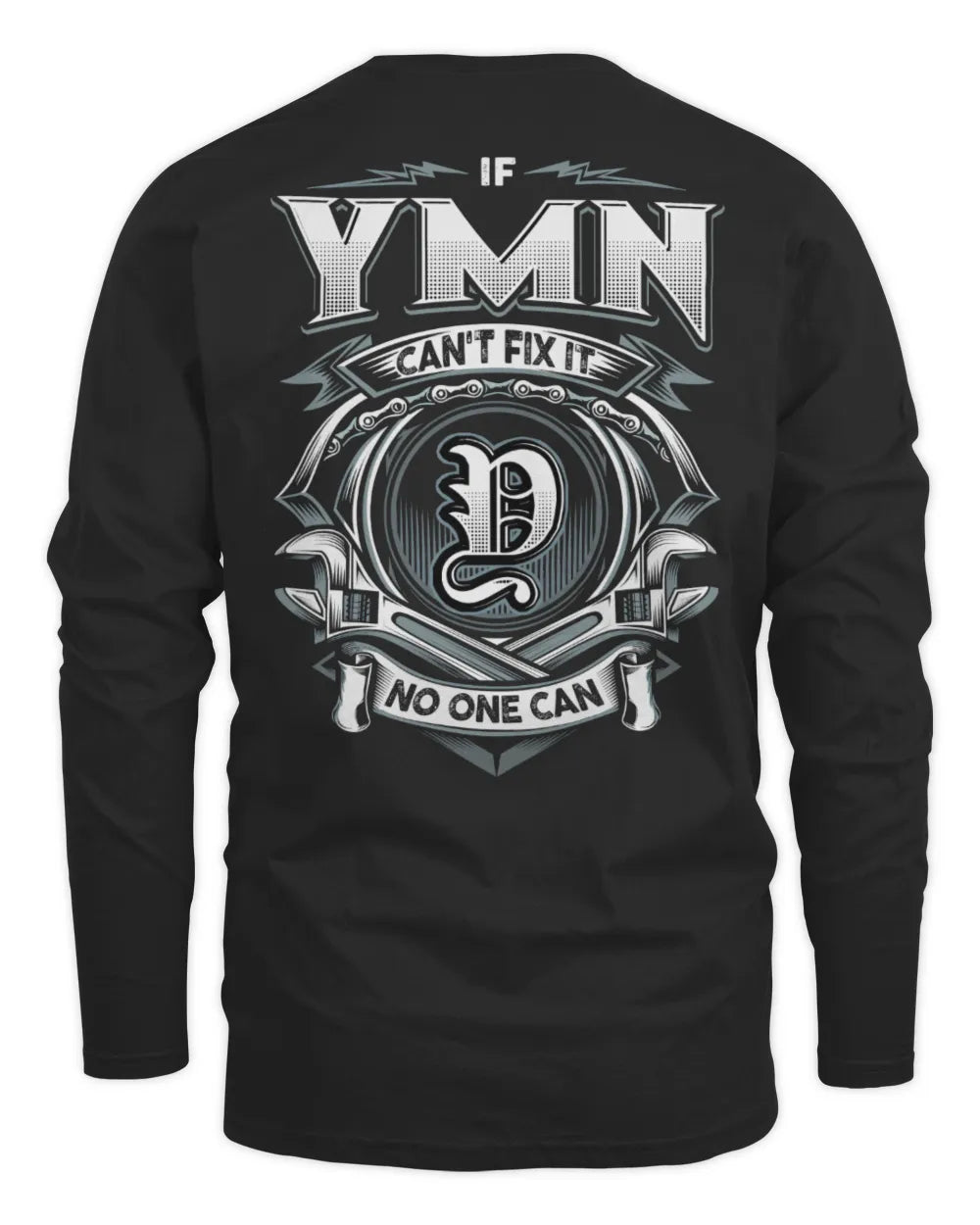 YMN AP81-K4-626 - Personalized Ahmed Quote Apparel “If Ahmed Can't Fix It, No One Can” - Men's Long Sleeved T-Shirt - Black